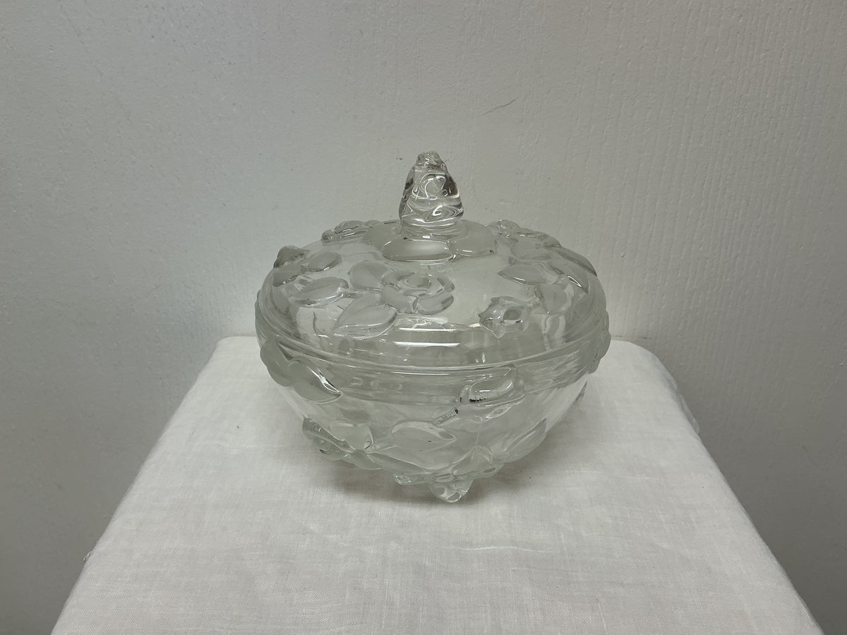 Vintage Frosted Glass Candy Dish