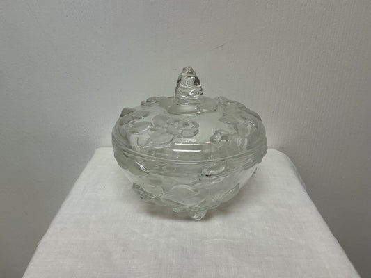 Vintage Frosted Glass Candy Dish
