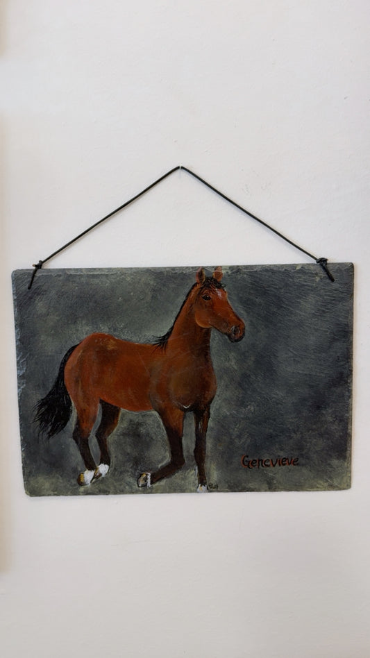 Vintage Hand-painted Horse Plaque