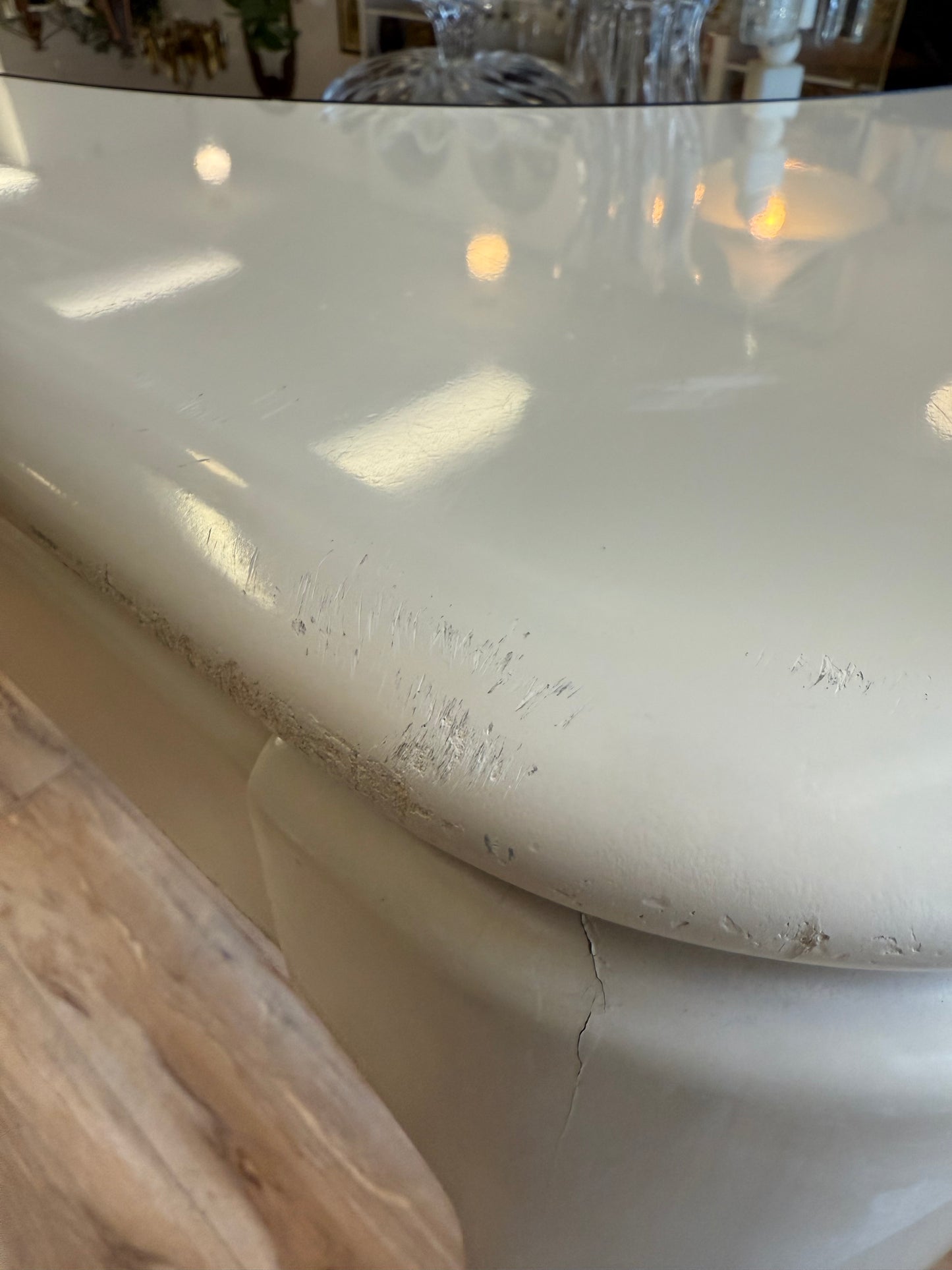 Retro Ivory Lacquer Dining Table
