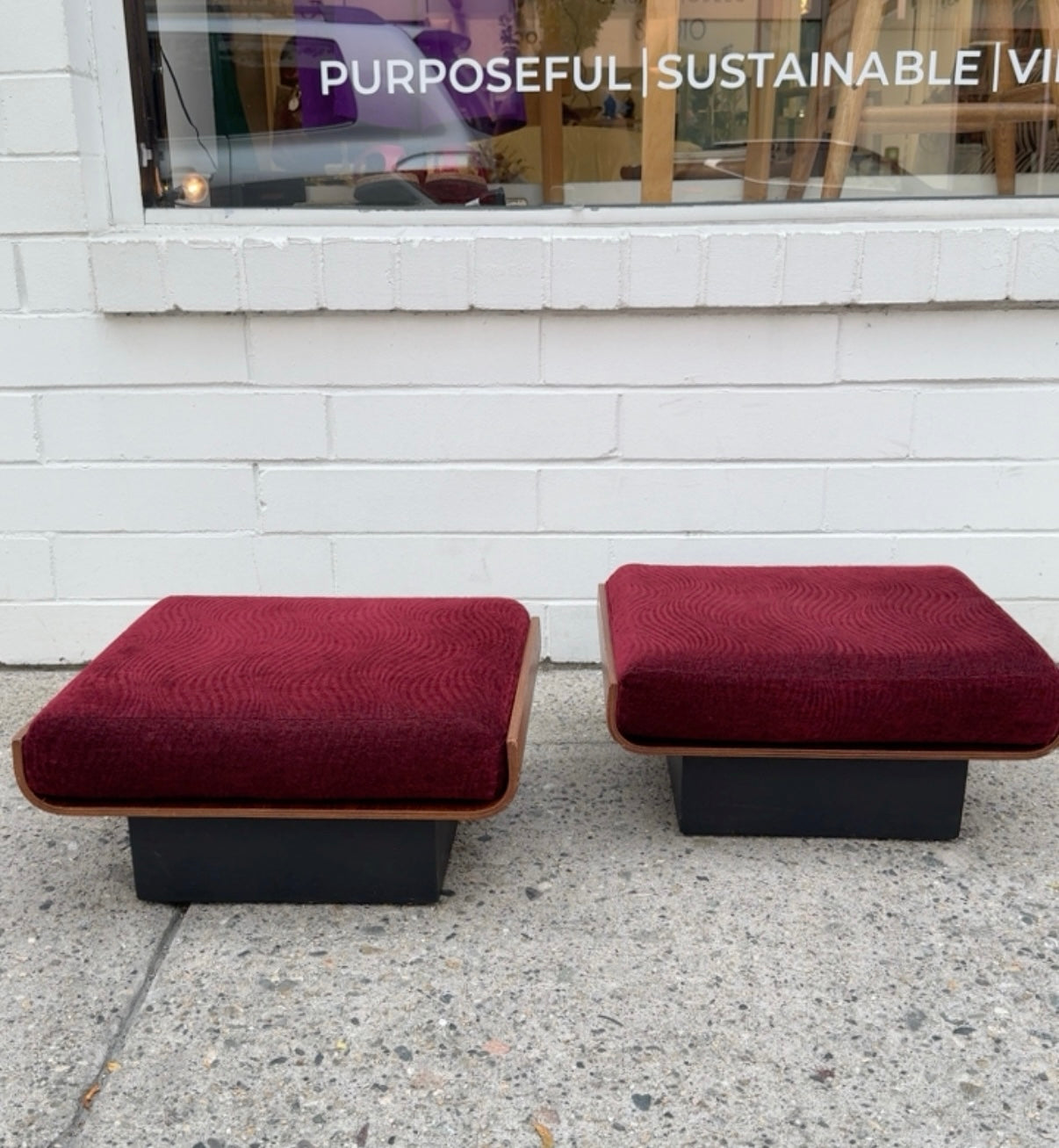 MCM BENTWOOD FOOT STOOLS