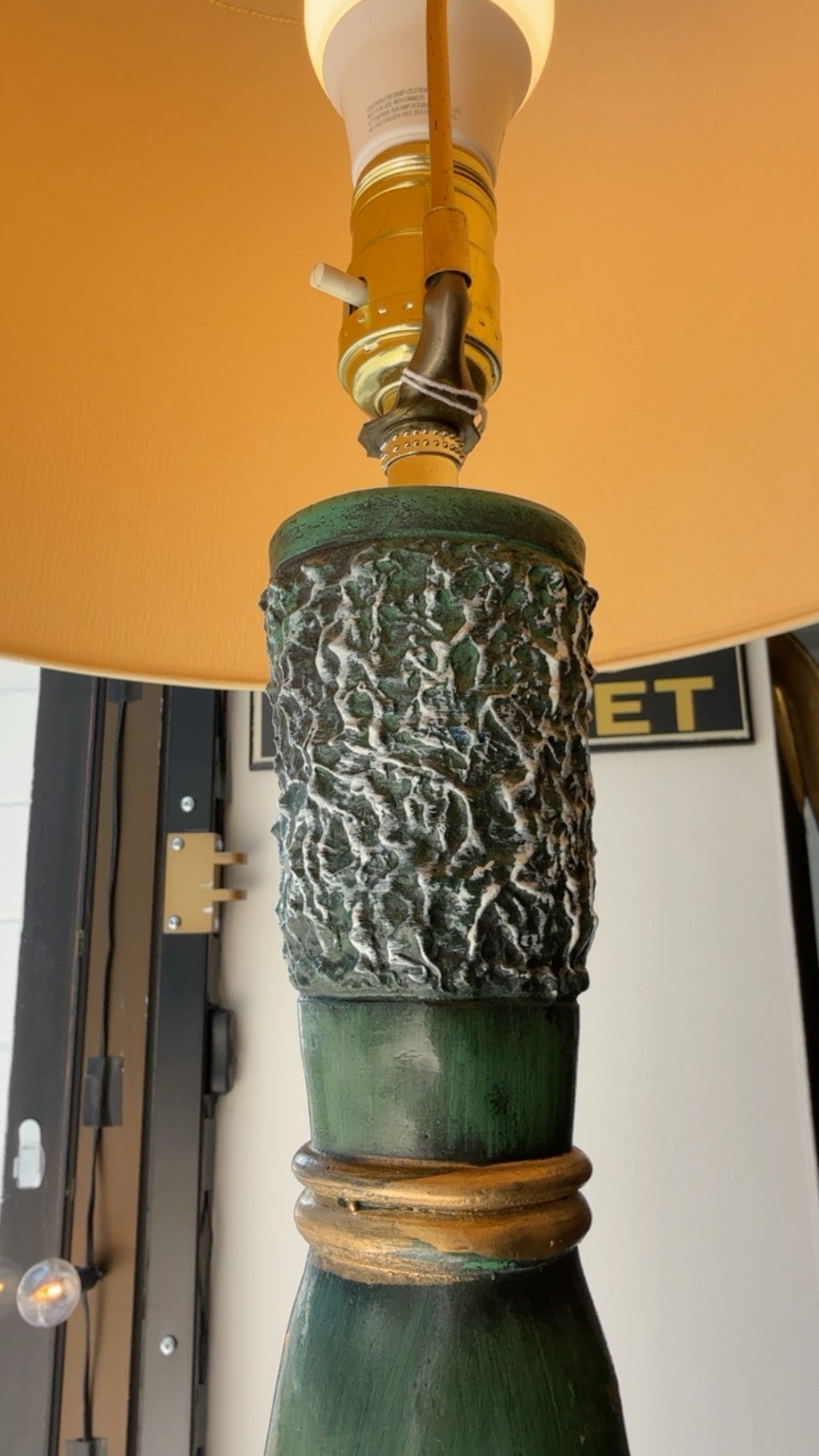 Vintage Mid-Century Ceramic Green Table Lamps