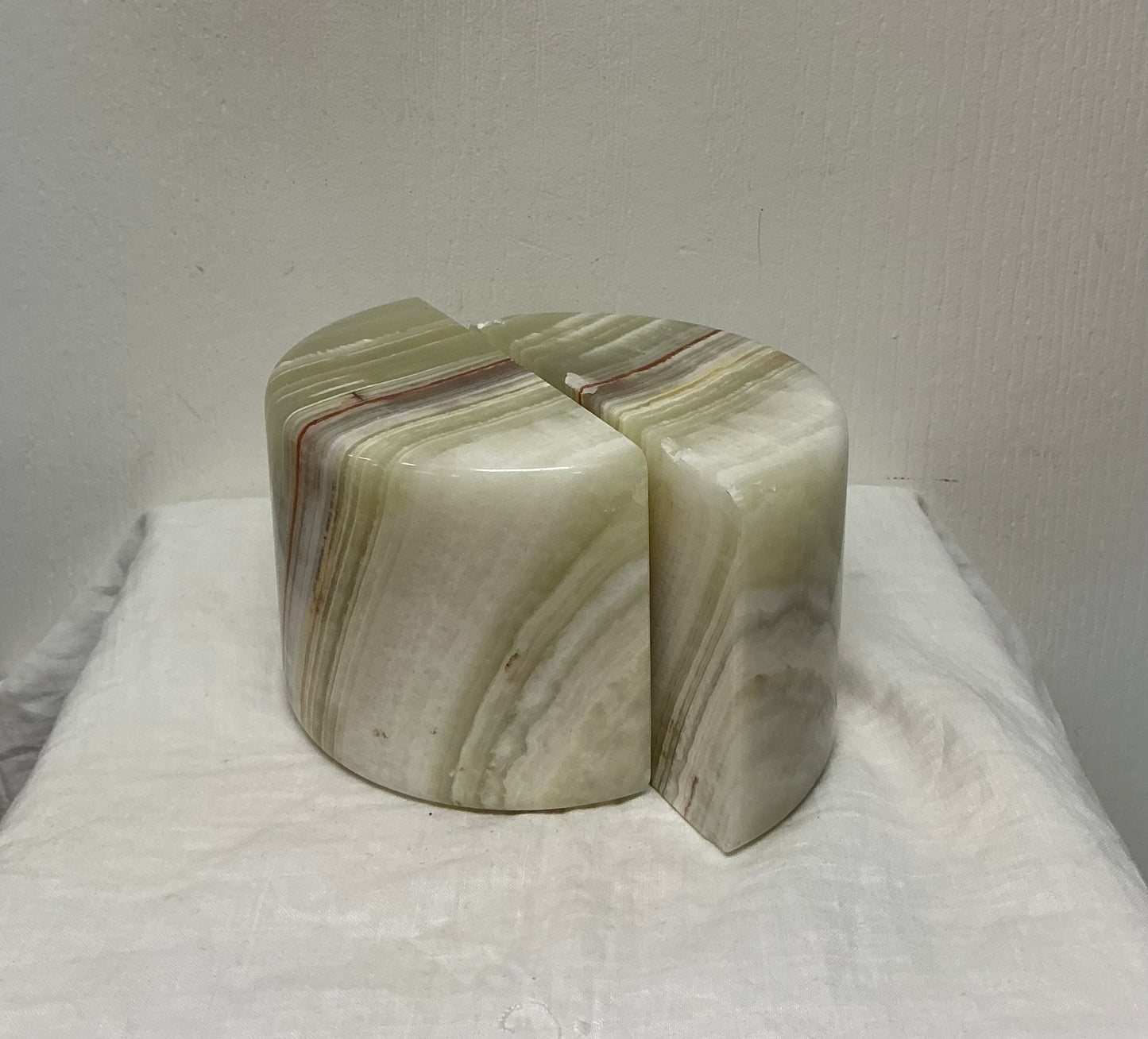 Art Deco Style Banded Onyx Bookends – Circa 1970