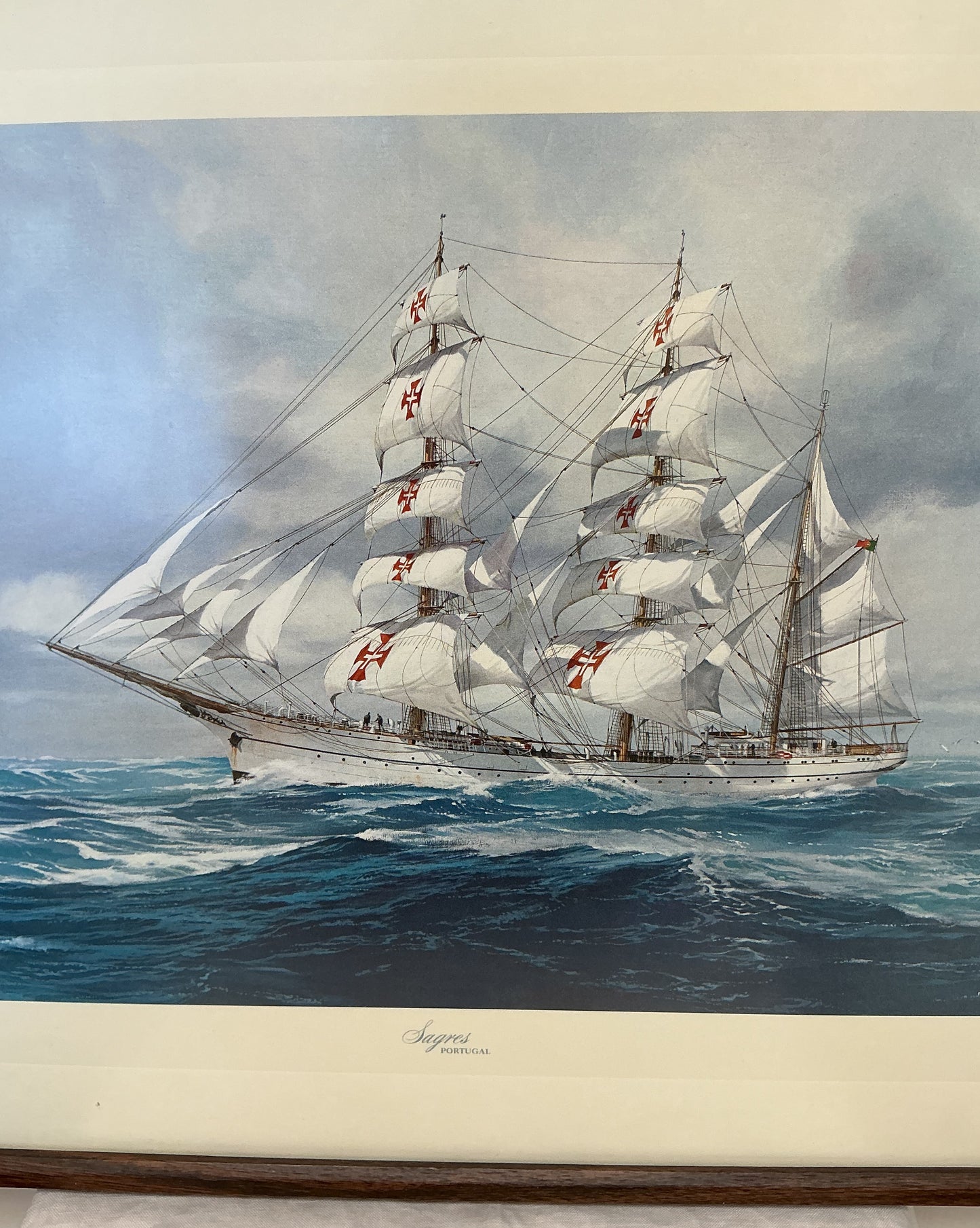 Vintage “Sagres” Signed Ship Print
