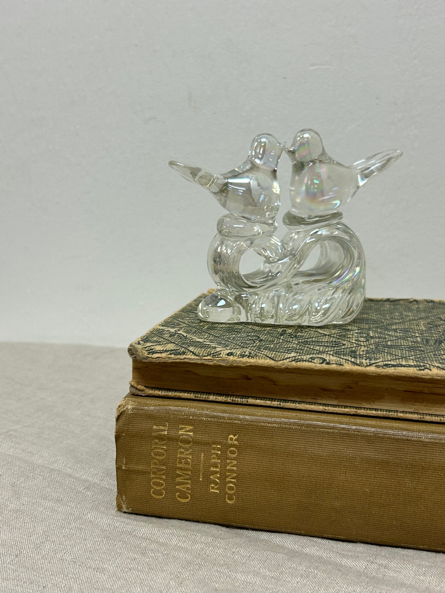 Vintage Iridescent Glass Love Birds