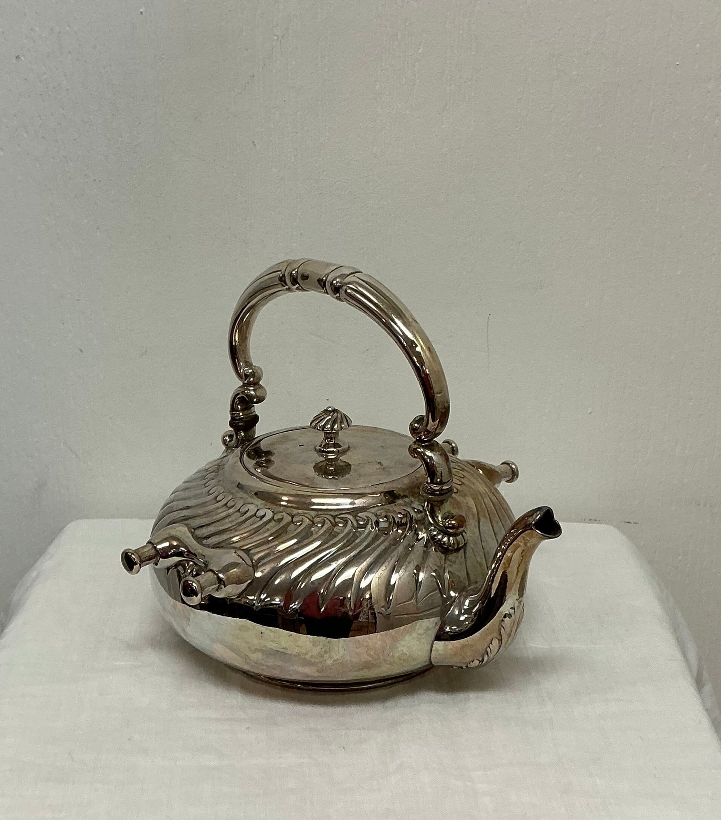 Antique Silver-Plated Tipping Teapot / Spirit Kettle