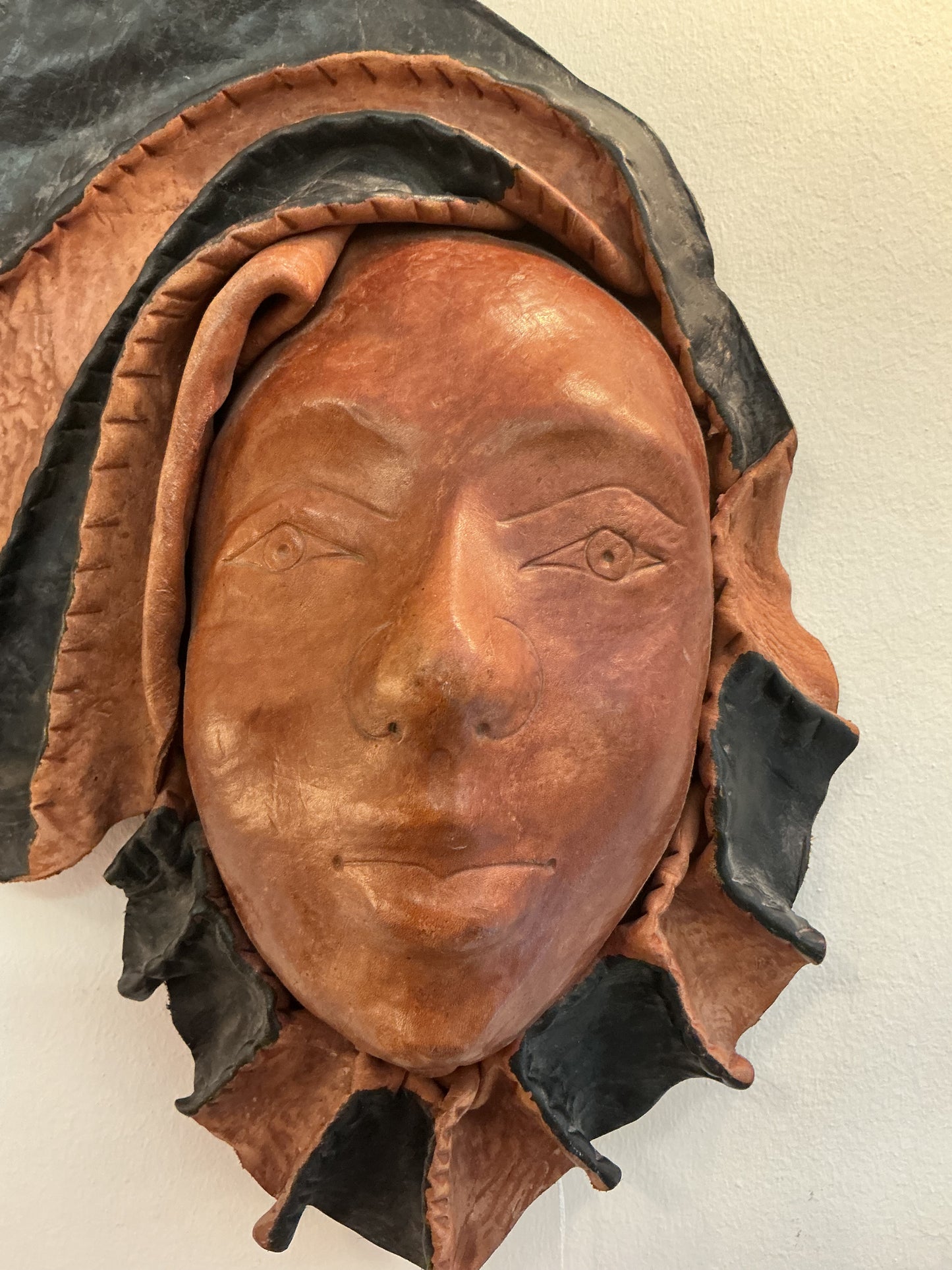 Haitian Leather Sculptural Mask
