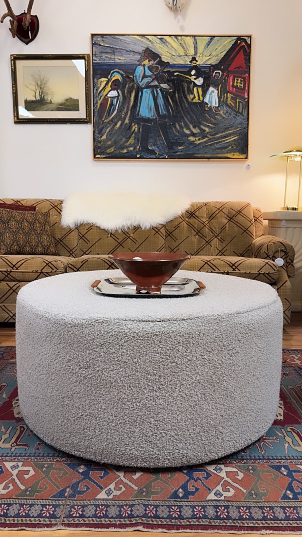 Large Leather Ottoman