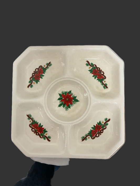 Vintage Christmas Sectional Serving Platter