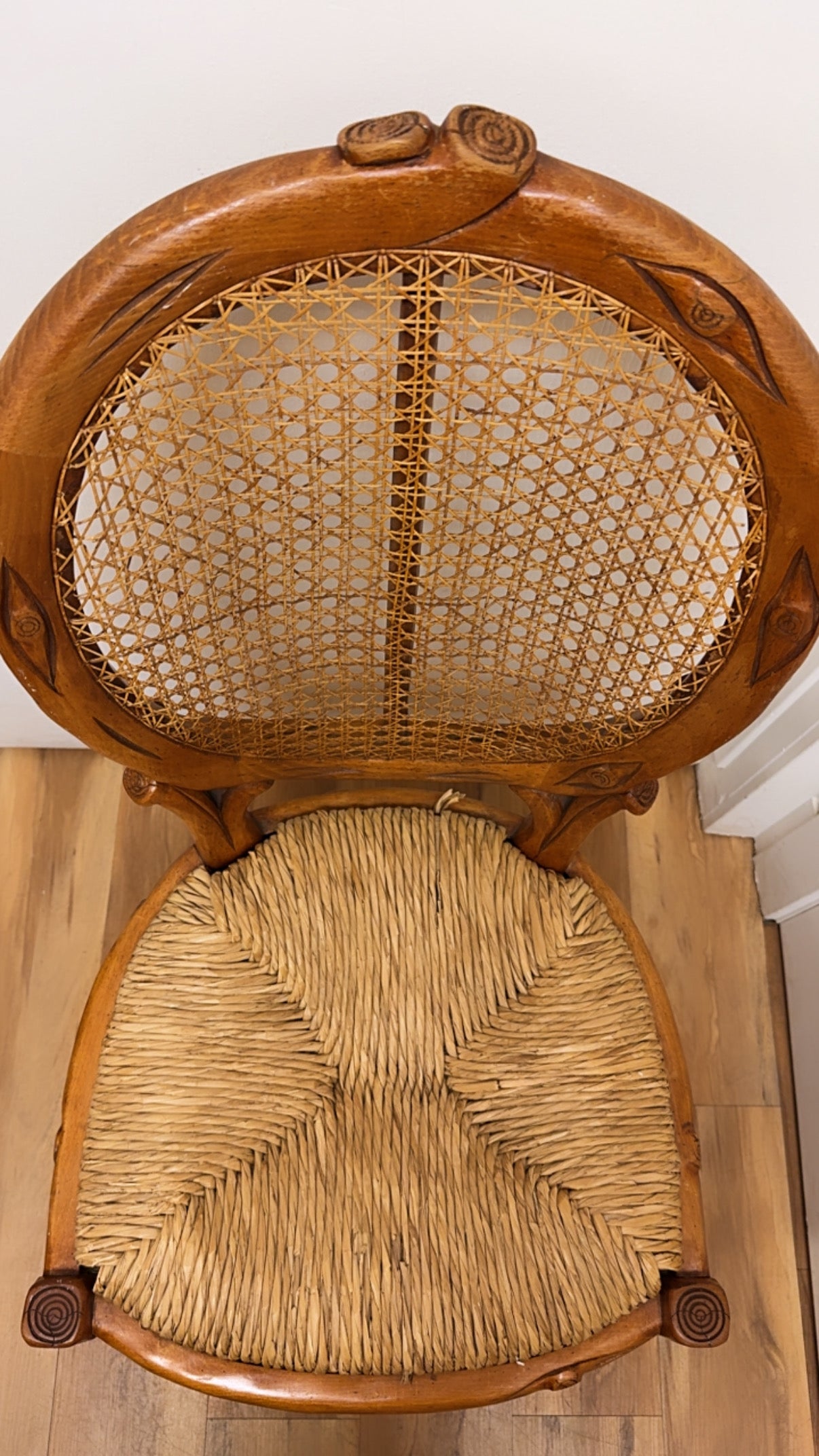 Rounded Hand Carved Chair