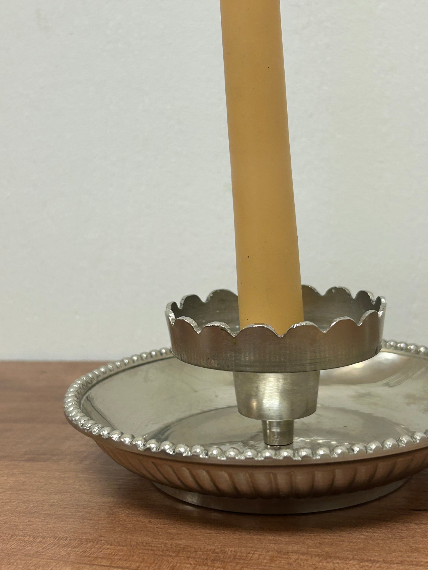 Vintage Solid Scalloped Candle Holder