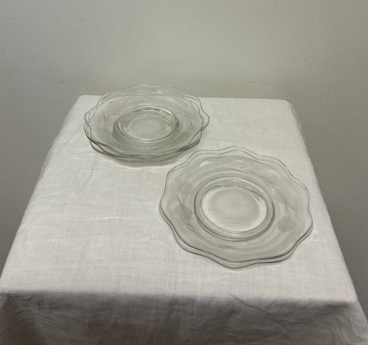 Vintage Clear Plates Set