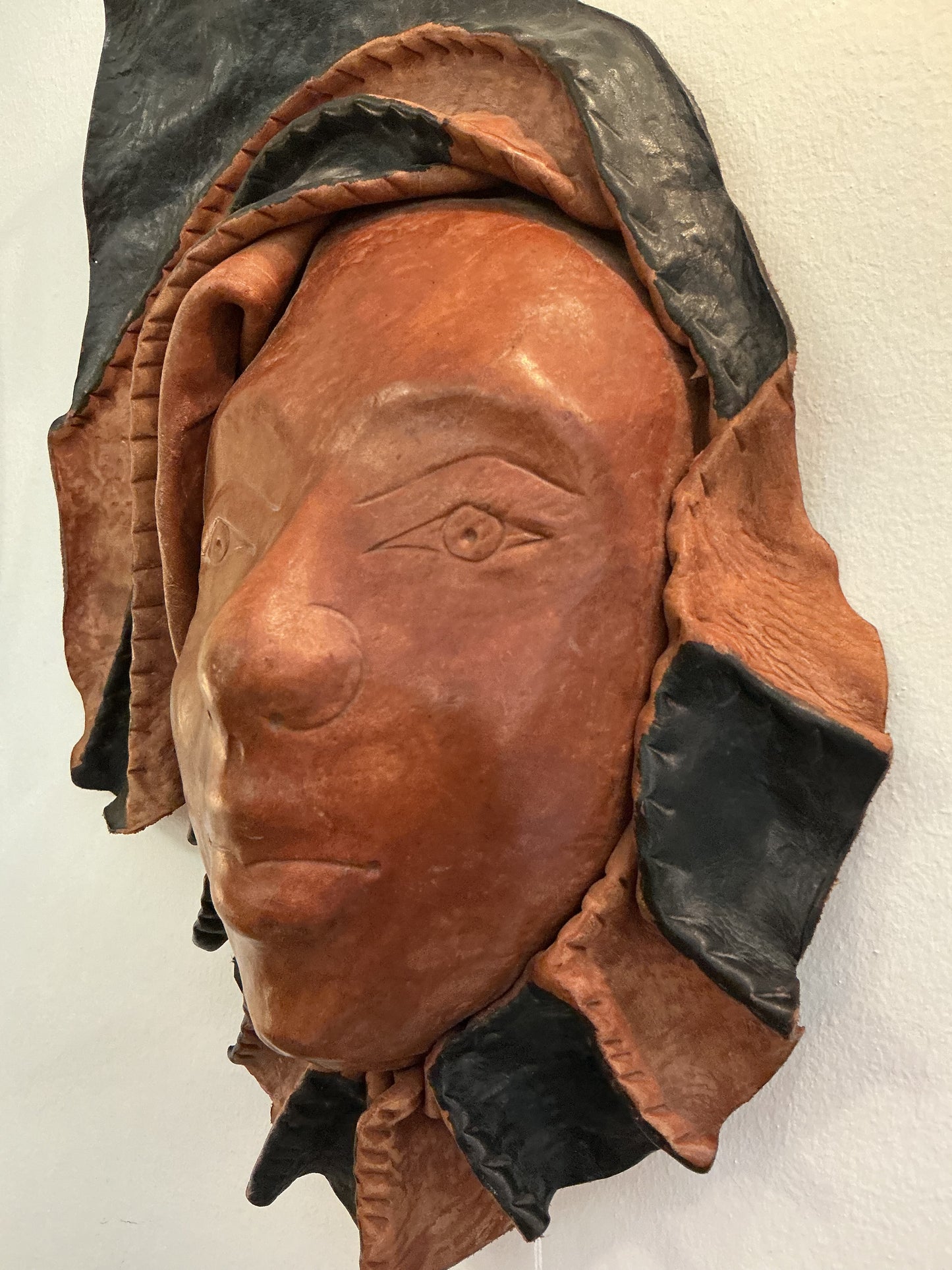 Haitian Leather Sculptural Mask