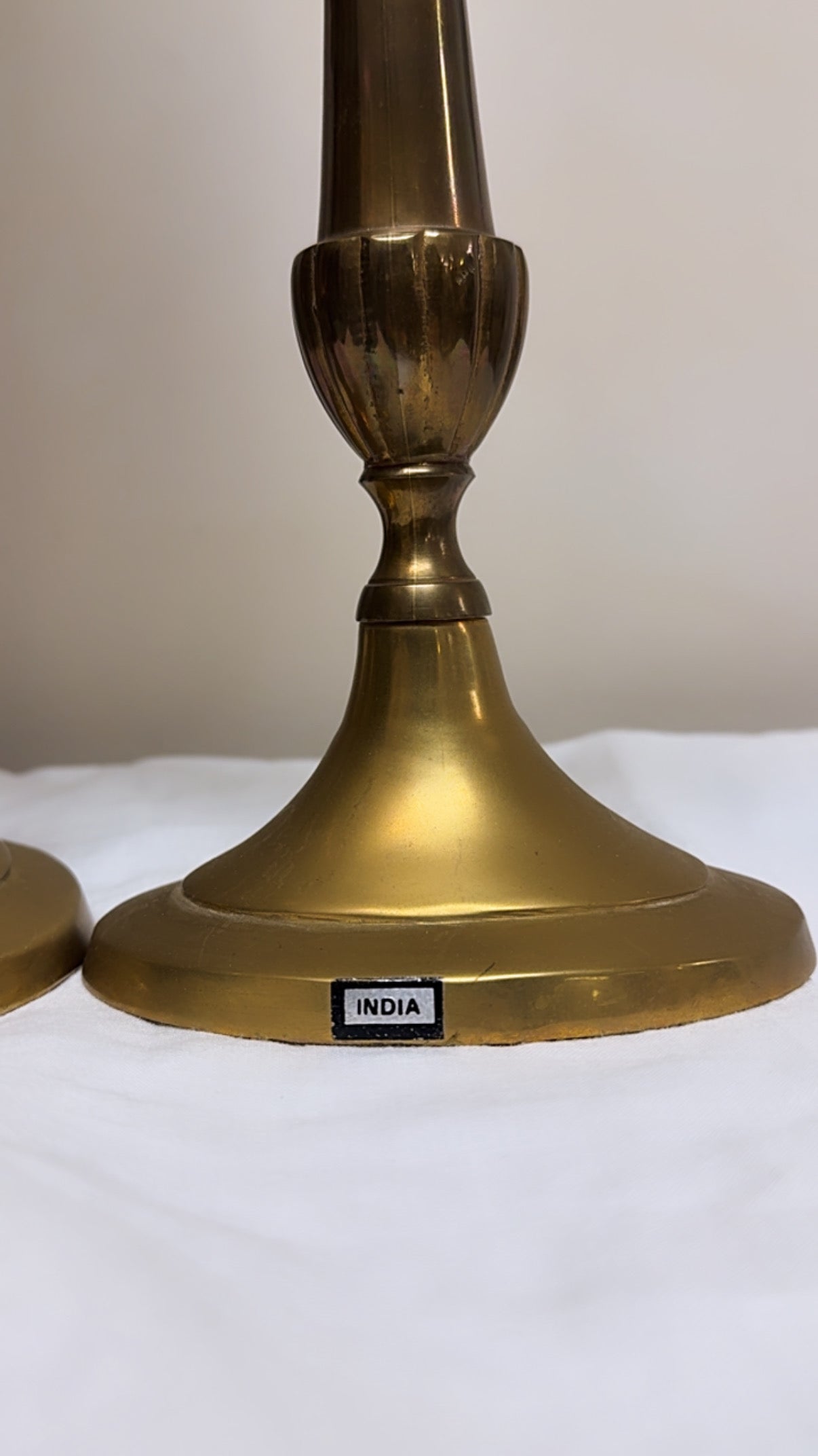 Vintage Tall Brass Candle Holders