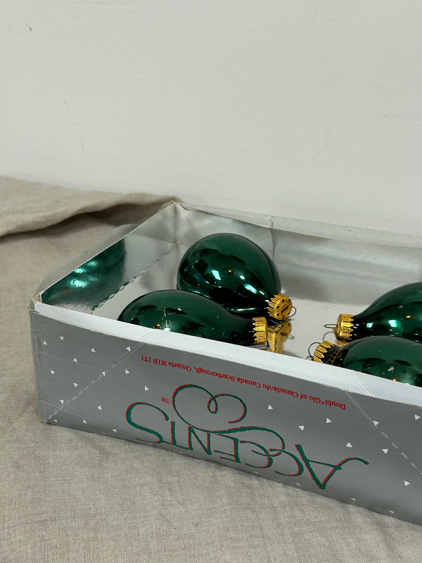 Vintage Green Glass Ornaments