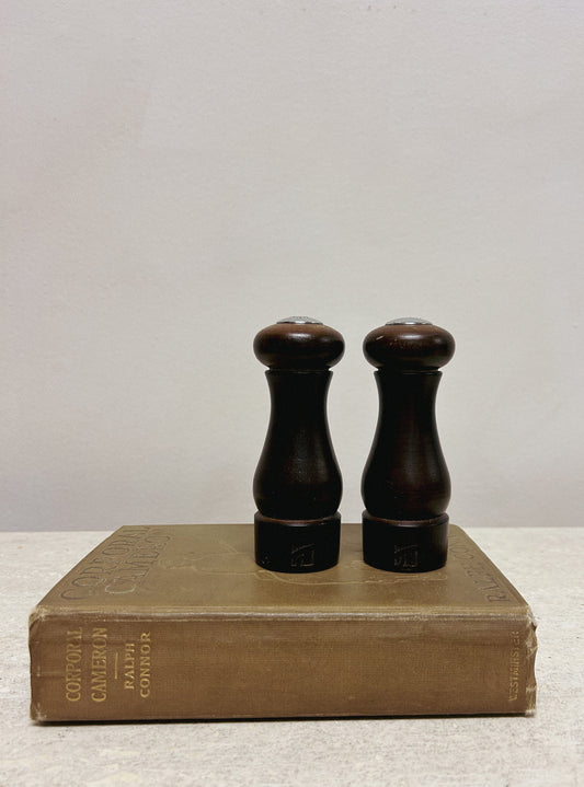 Vintage Solid Wood Salt & Pepper Shakers