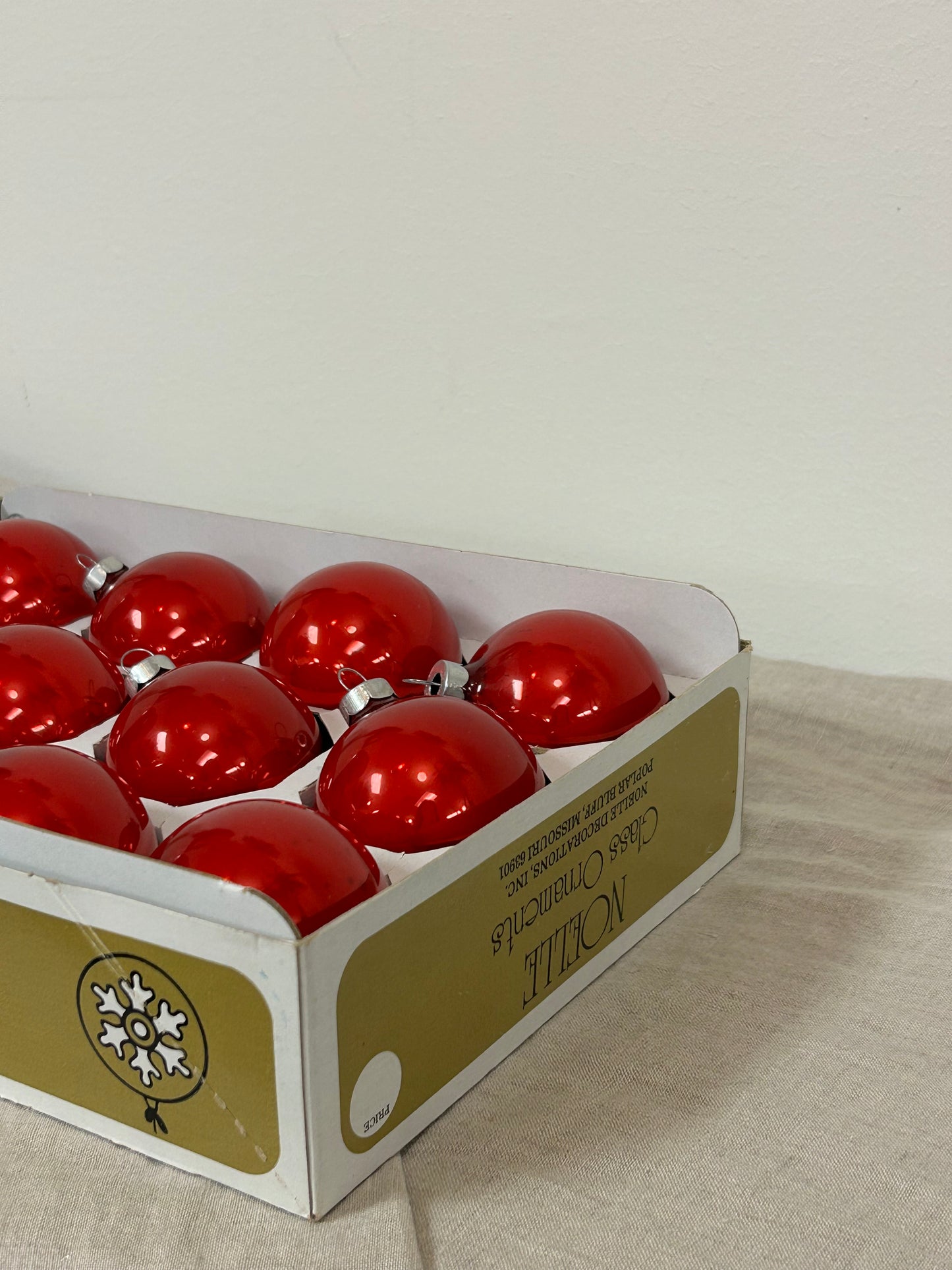 Vintage Red Round Glass Ornaments