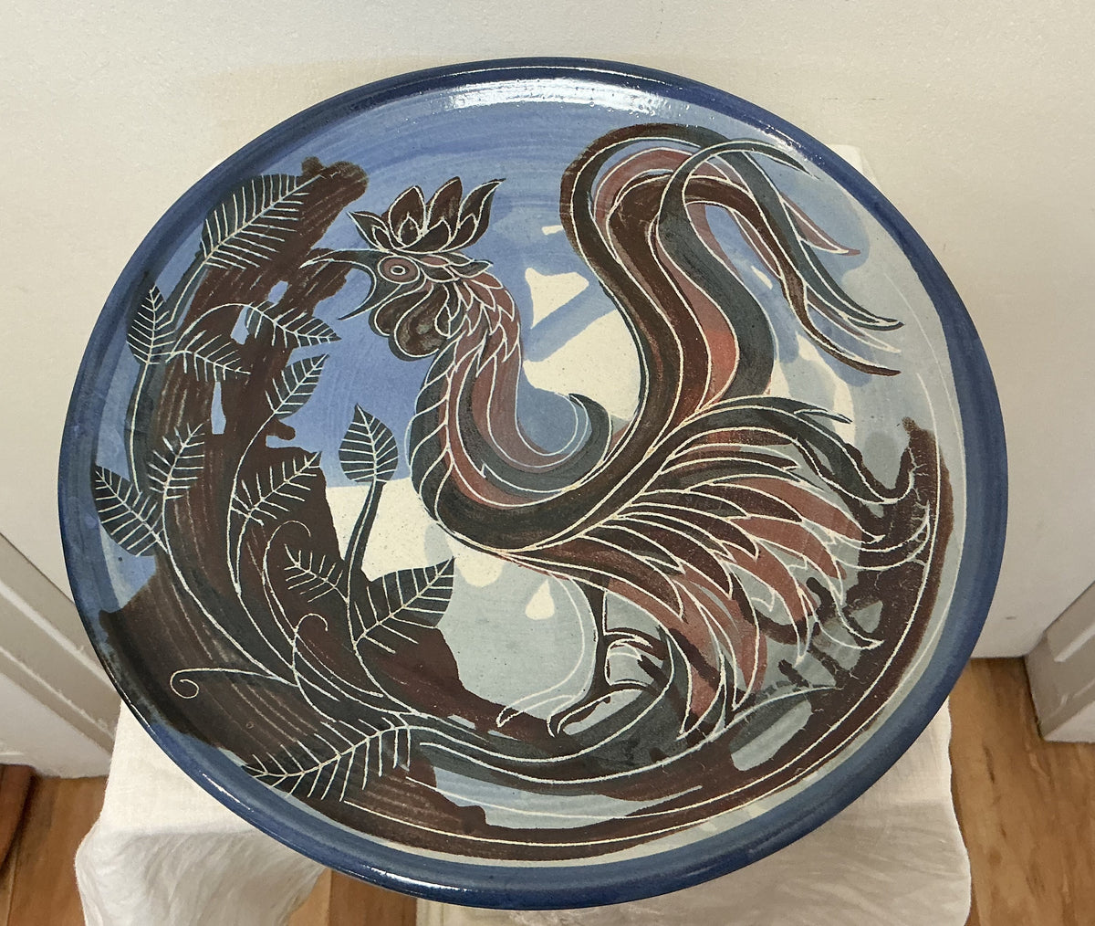 Hand-painted Rooster Platter