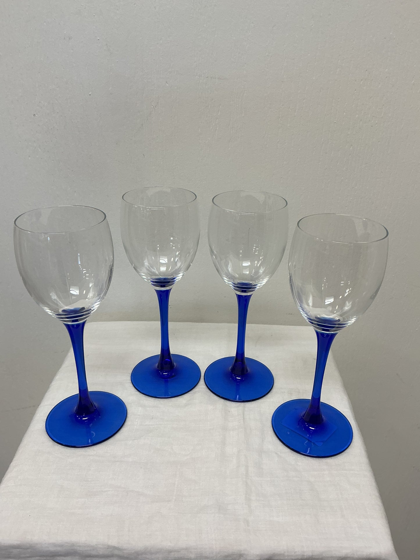 Vintage Luminarc Cobalt Blue Wine Glasses