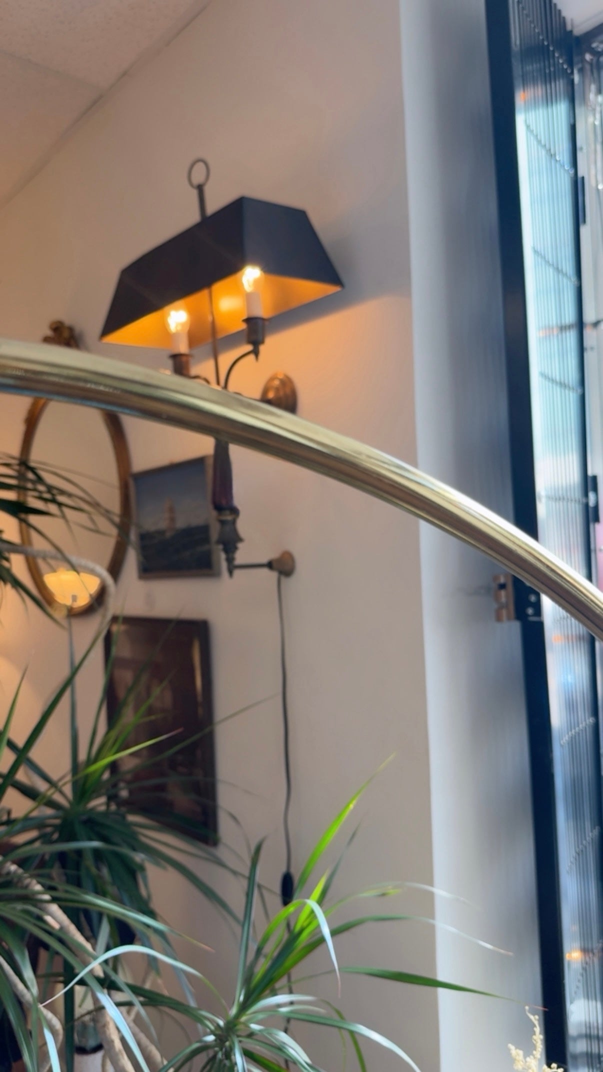 Rare 1970s Space Age Arc Floor Lamp with Rotating Black & White Dome Shade