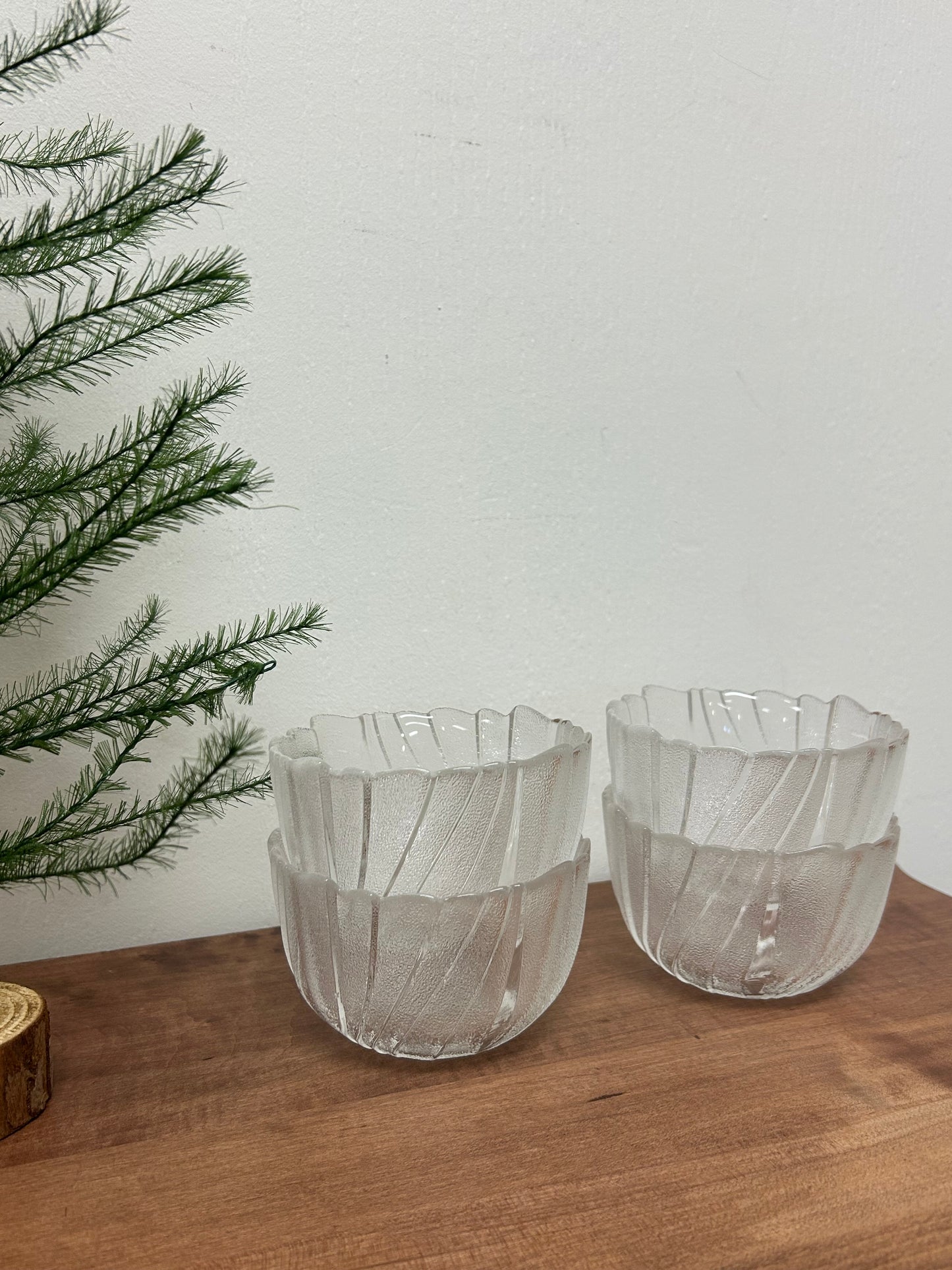 Vintage Frosted Glass Bowls