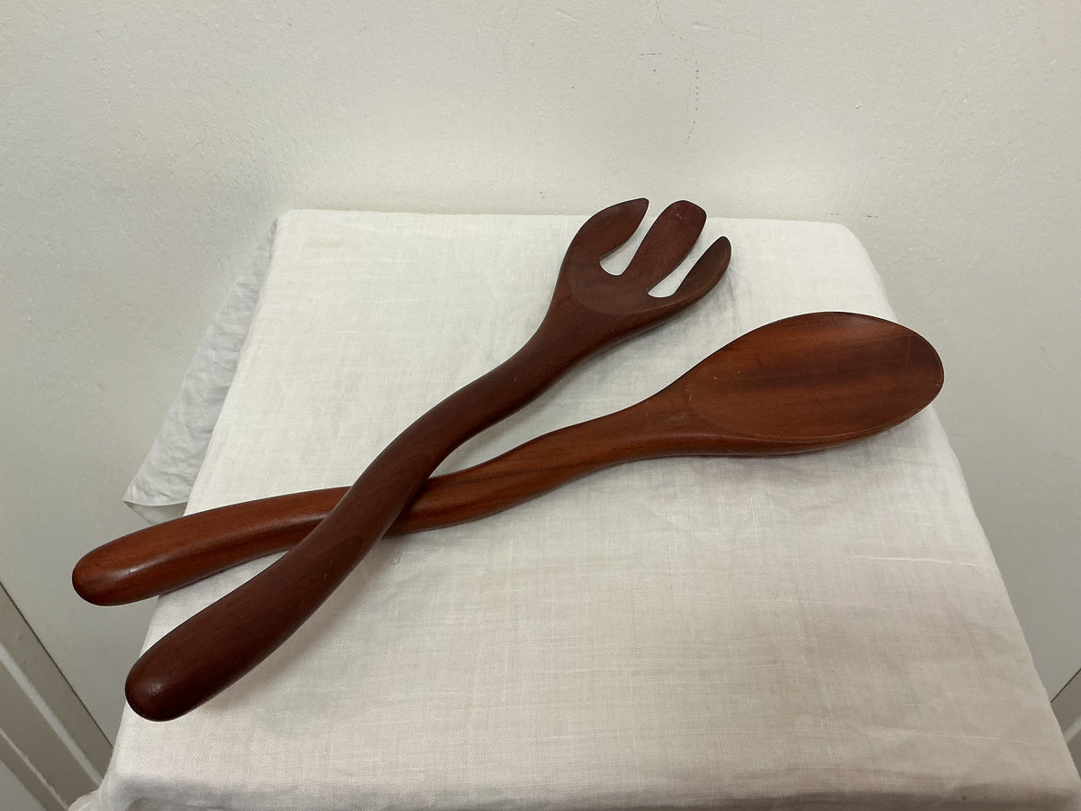 Vintage Wooden Salad Tongs