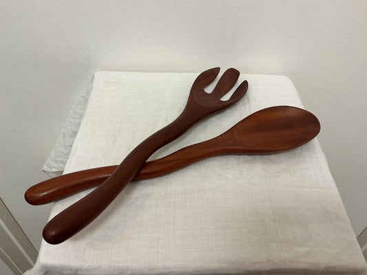 Vintage Wooden Salad Tongs