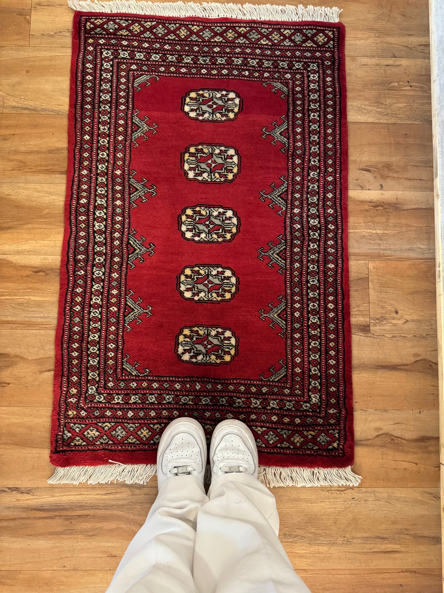 Hand Knotted Red Tribal & Geometric Wool Oriental Rug