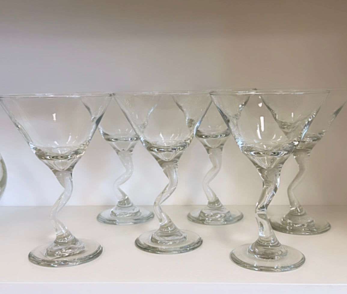 Squiggly Martini Glasses