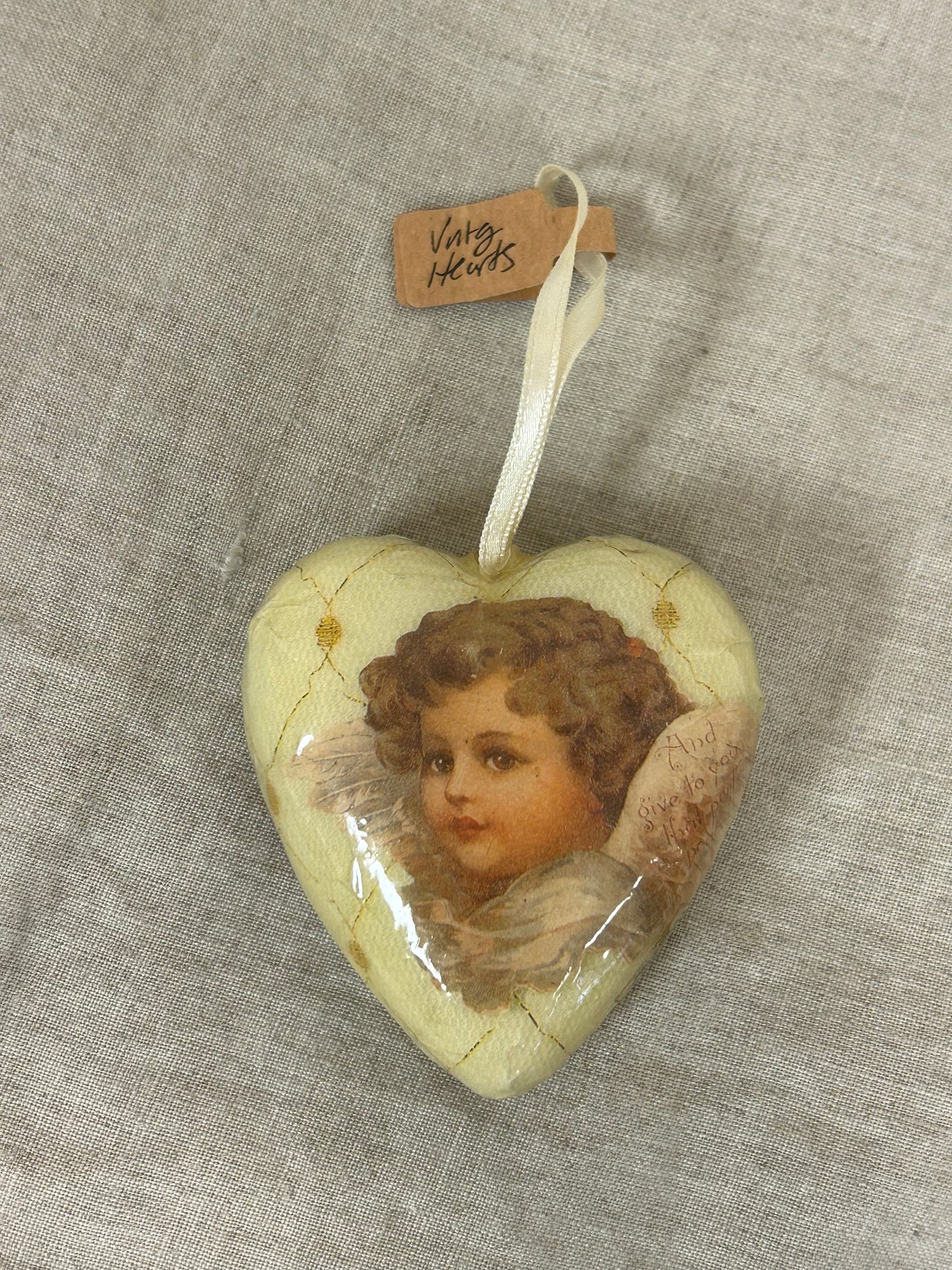 Vintage Christmas Paper Mache Heart