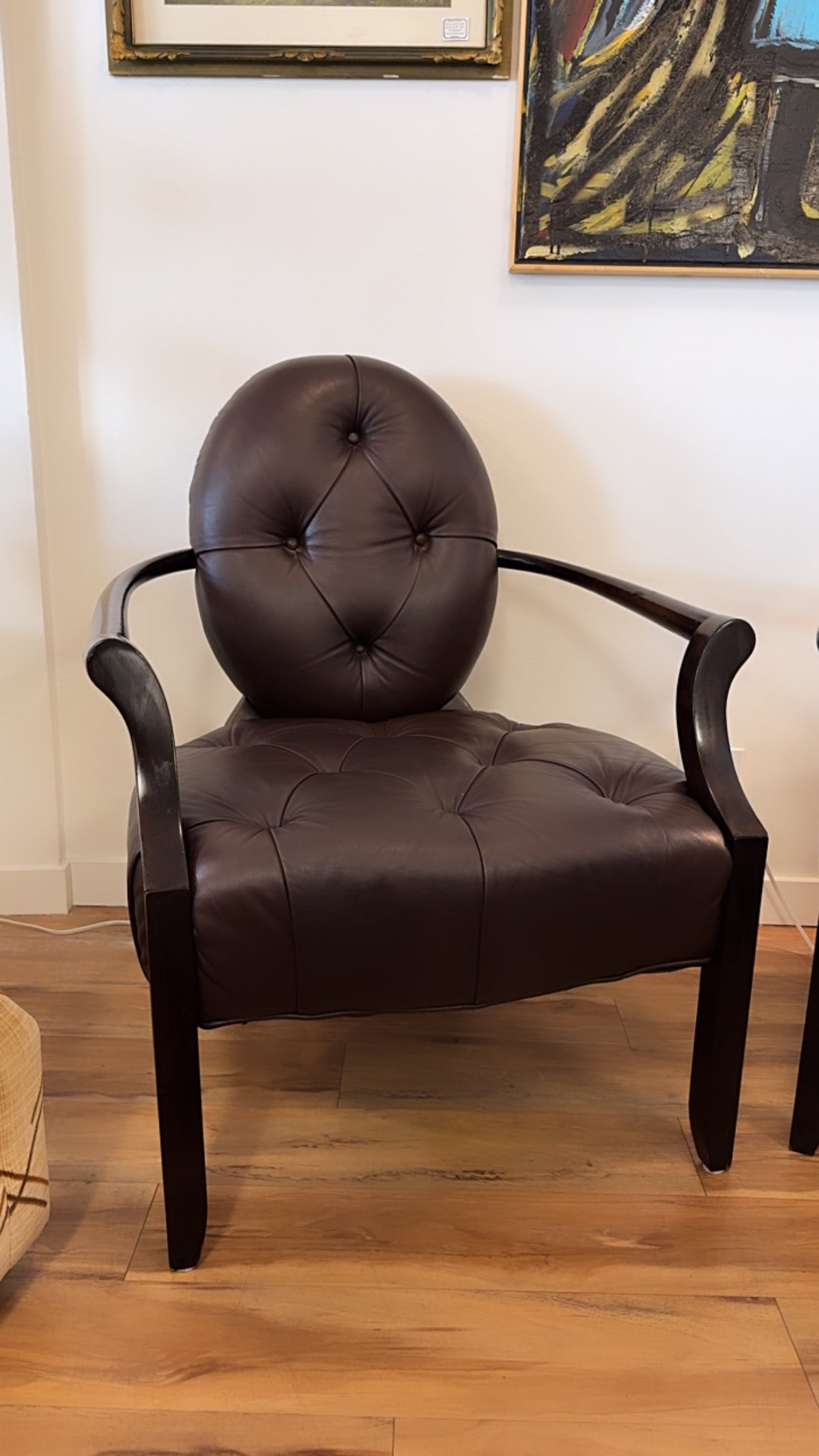 Tufted Leather Accent Chairs