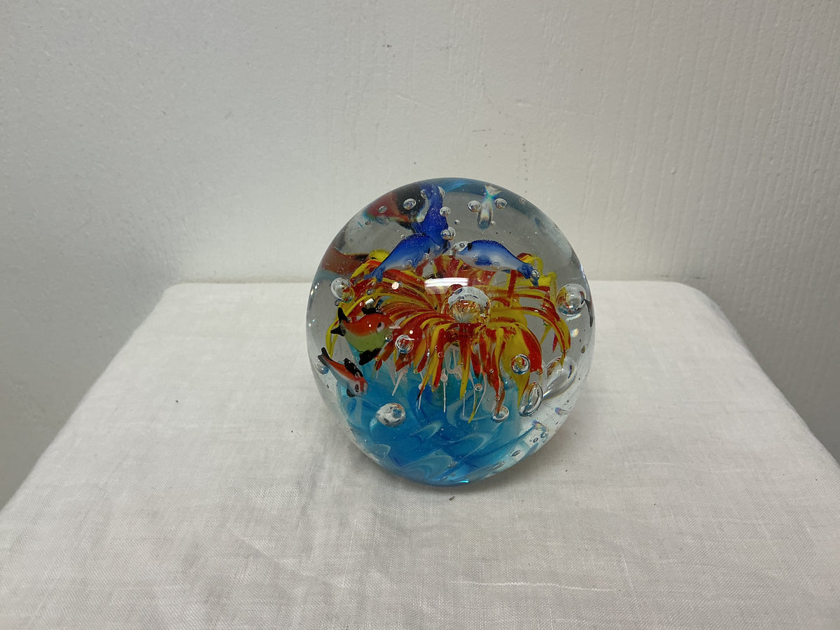 Vintage Glass Art Paperweight