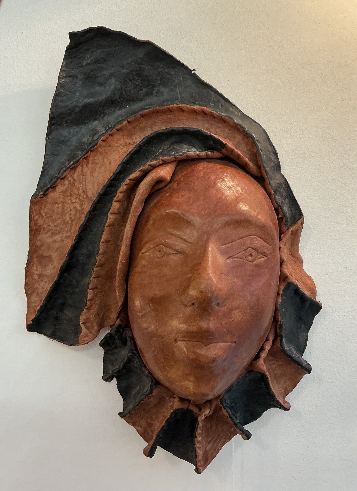Haitian Leather Sculptural Mask