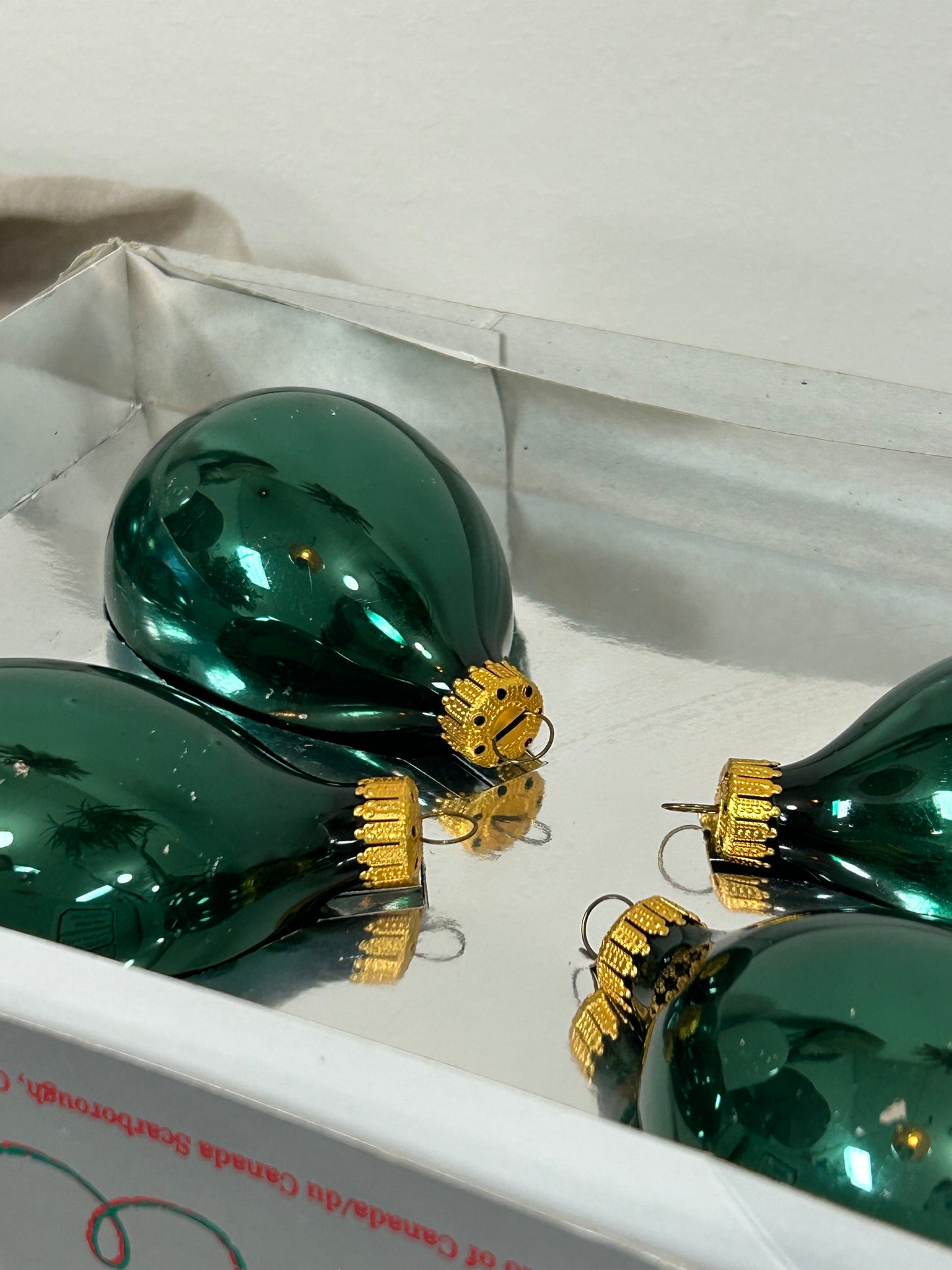 Vintage Green Glass Ornaments