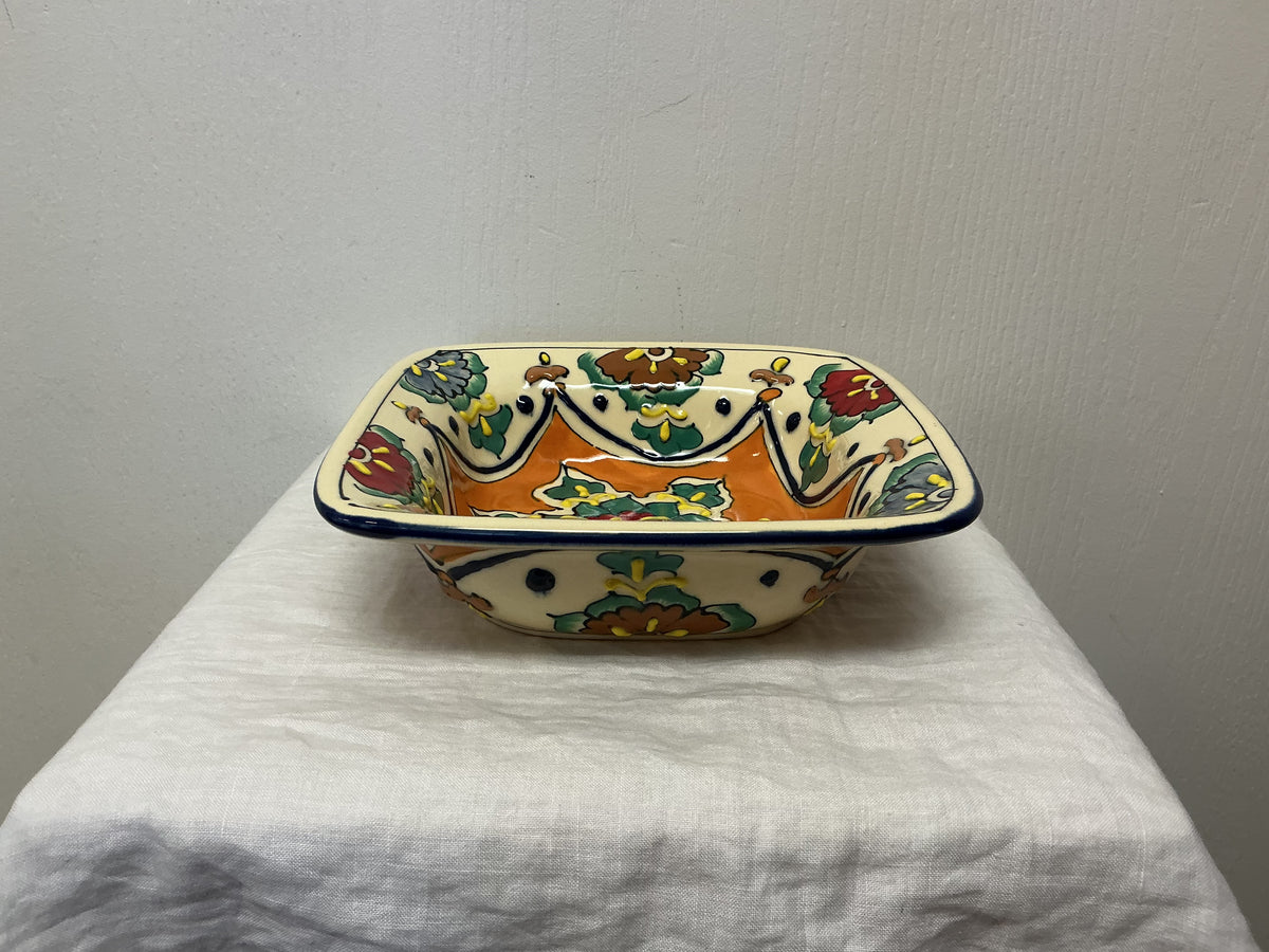 Hand-painted Ceramic Square Bowl