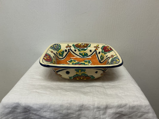 Hand-painted Ceramic Square Bowl