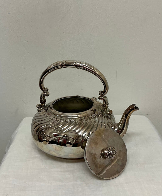 Antique Silver-Plated Tipping Teapot / Spirit Kettle