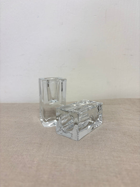 Vintage Glass Candle Holders