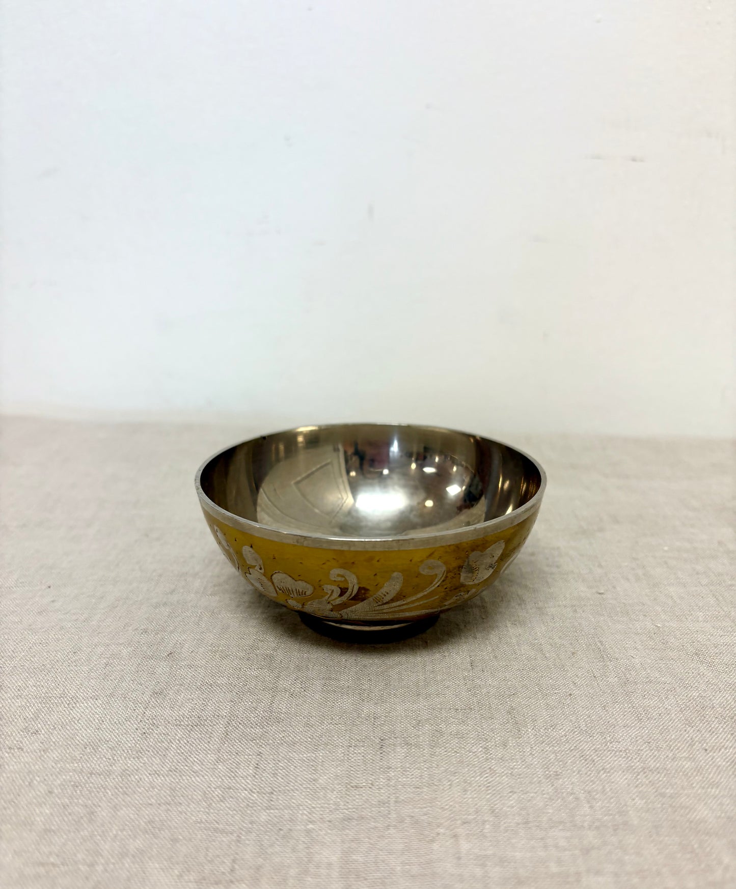 Vinatge Hand-Etched Brass Bowl