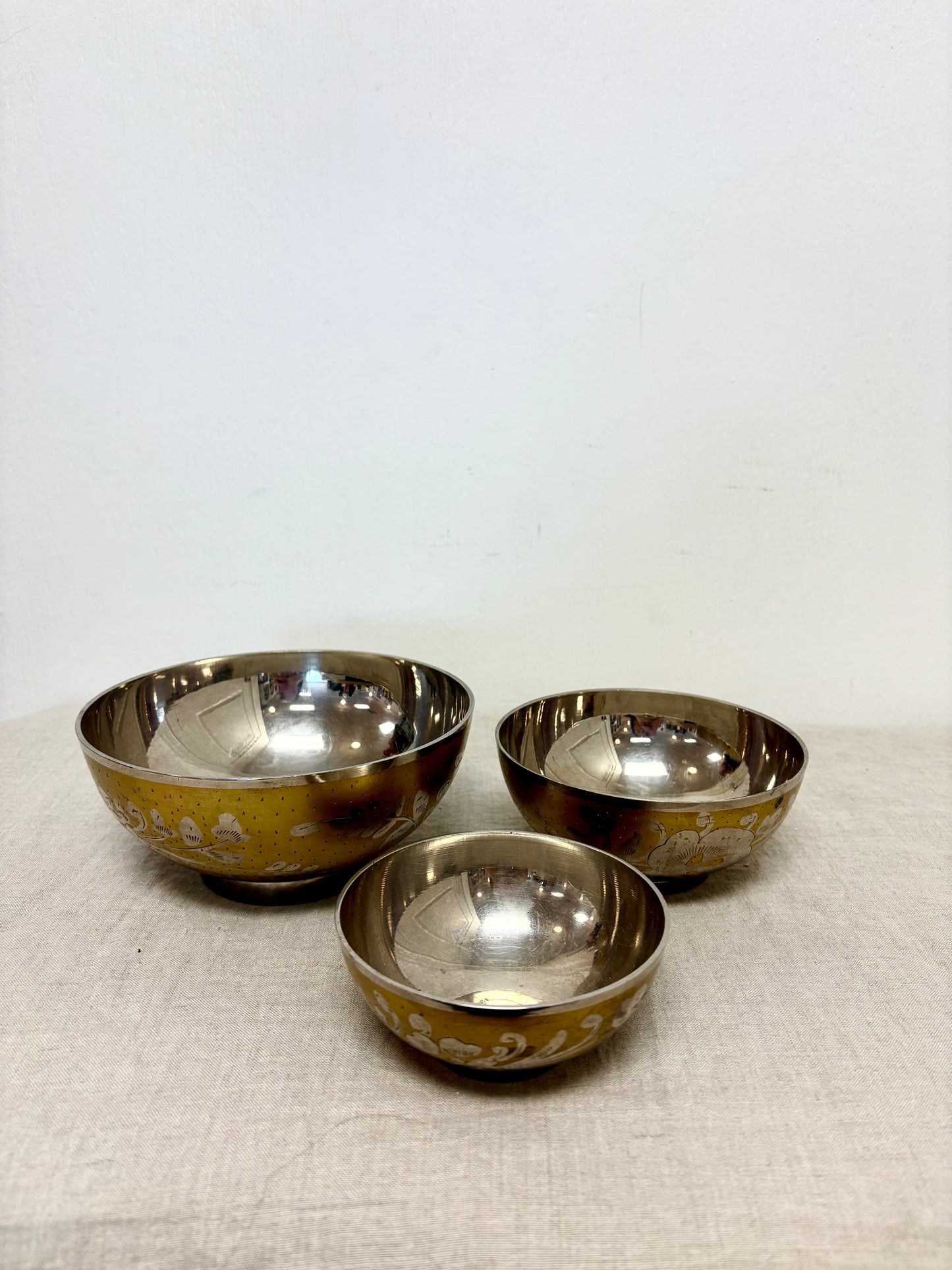 Vinatge Hand-Etched Brass Bowl