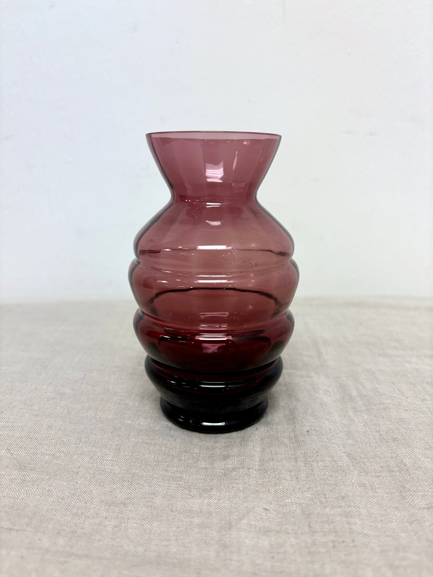 Purple Ribbed Vase