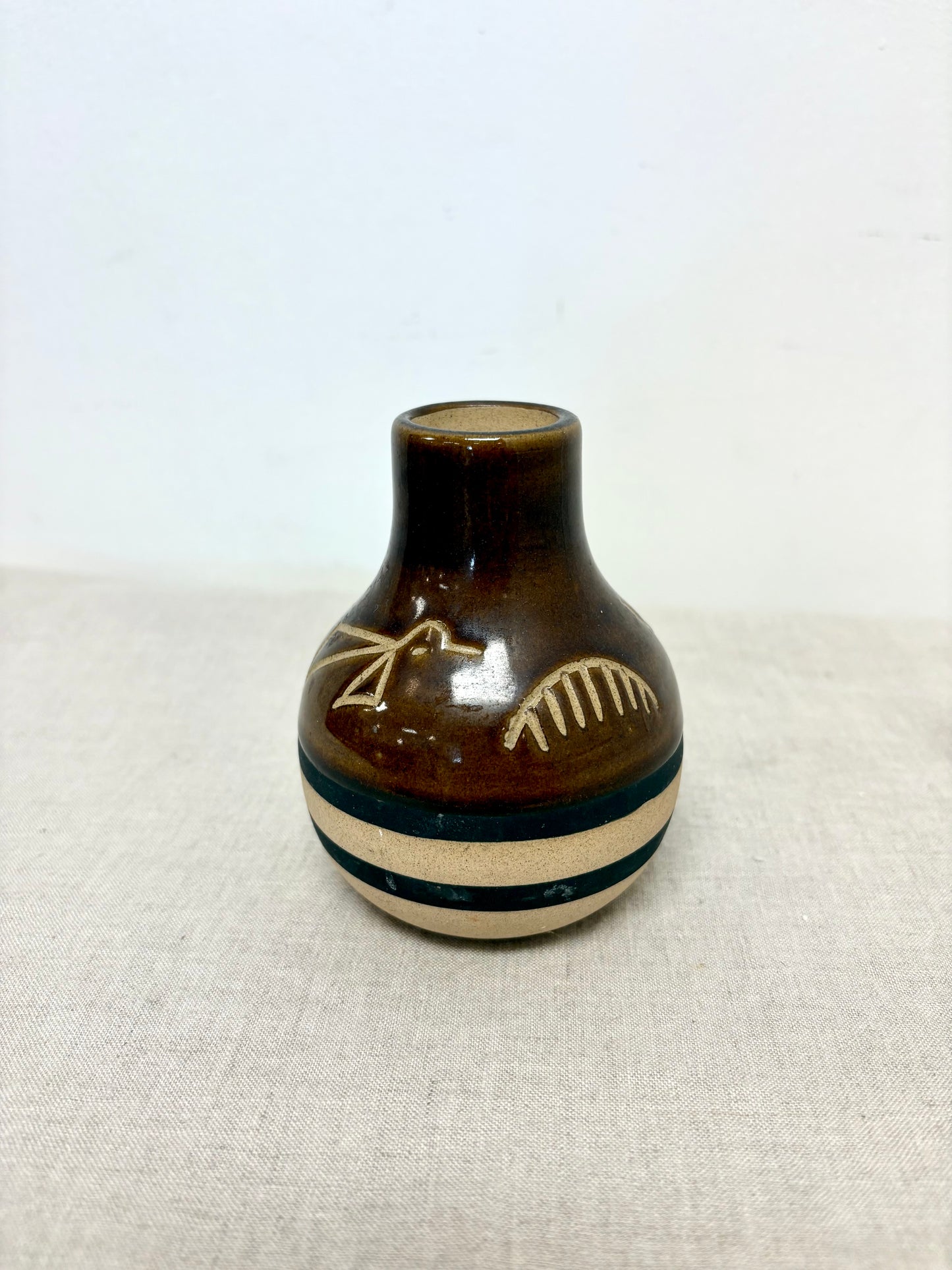Mini Ceramic Brown Vase
