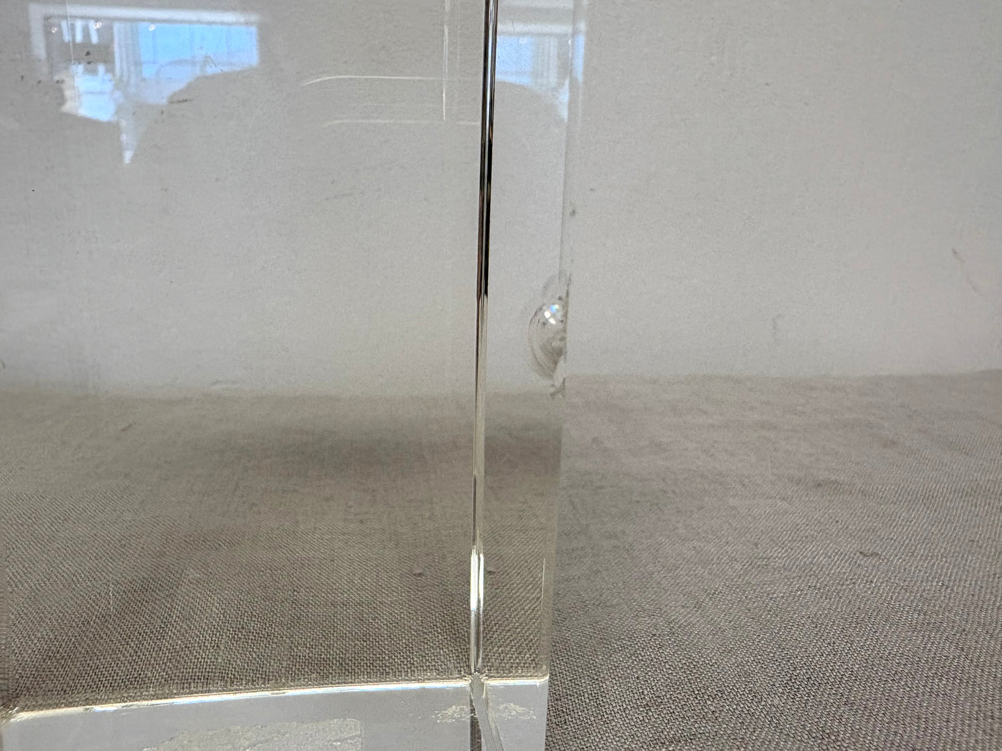 Crystal Clear Pillar Cube Candle Holder