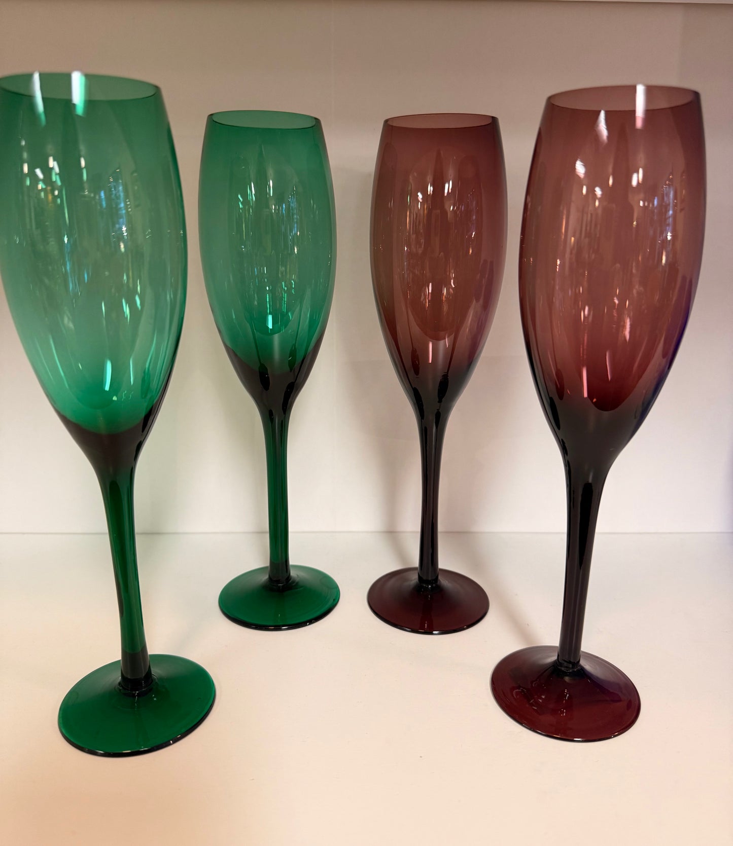 Vintage Two-Tone Champagne Flutes