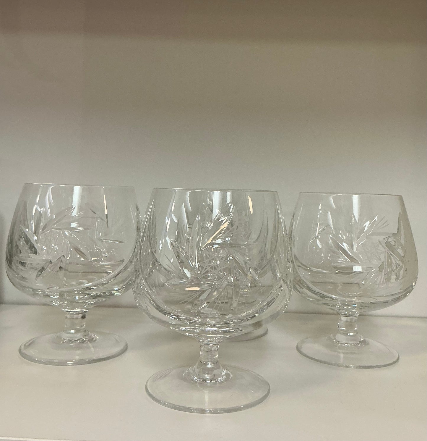 Vintage Pinwheel Crystal Brandy Snifters
