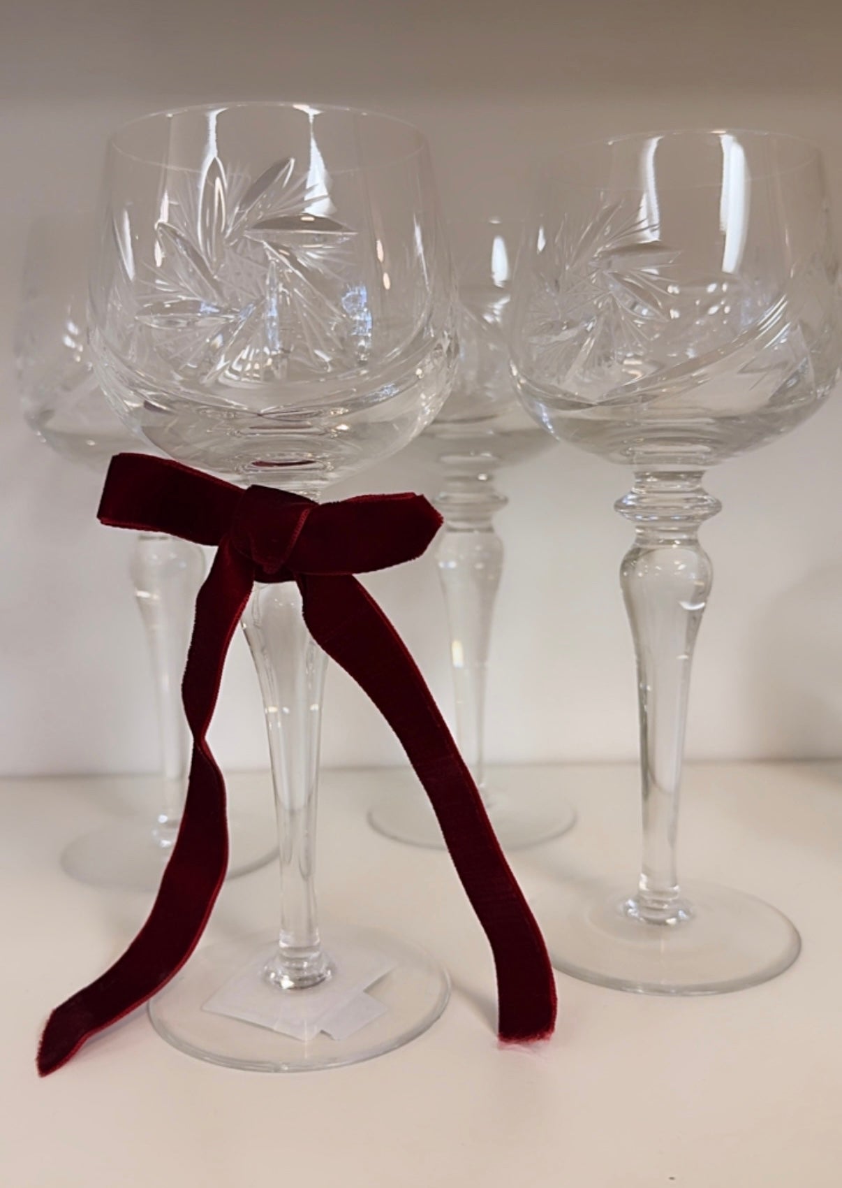 Vintage Pinwheel Wine Glasses