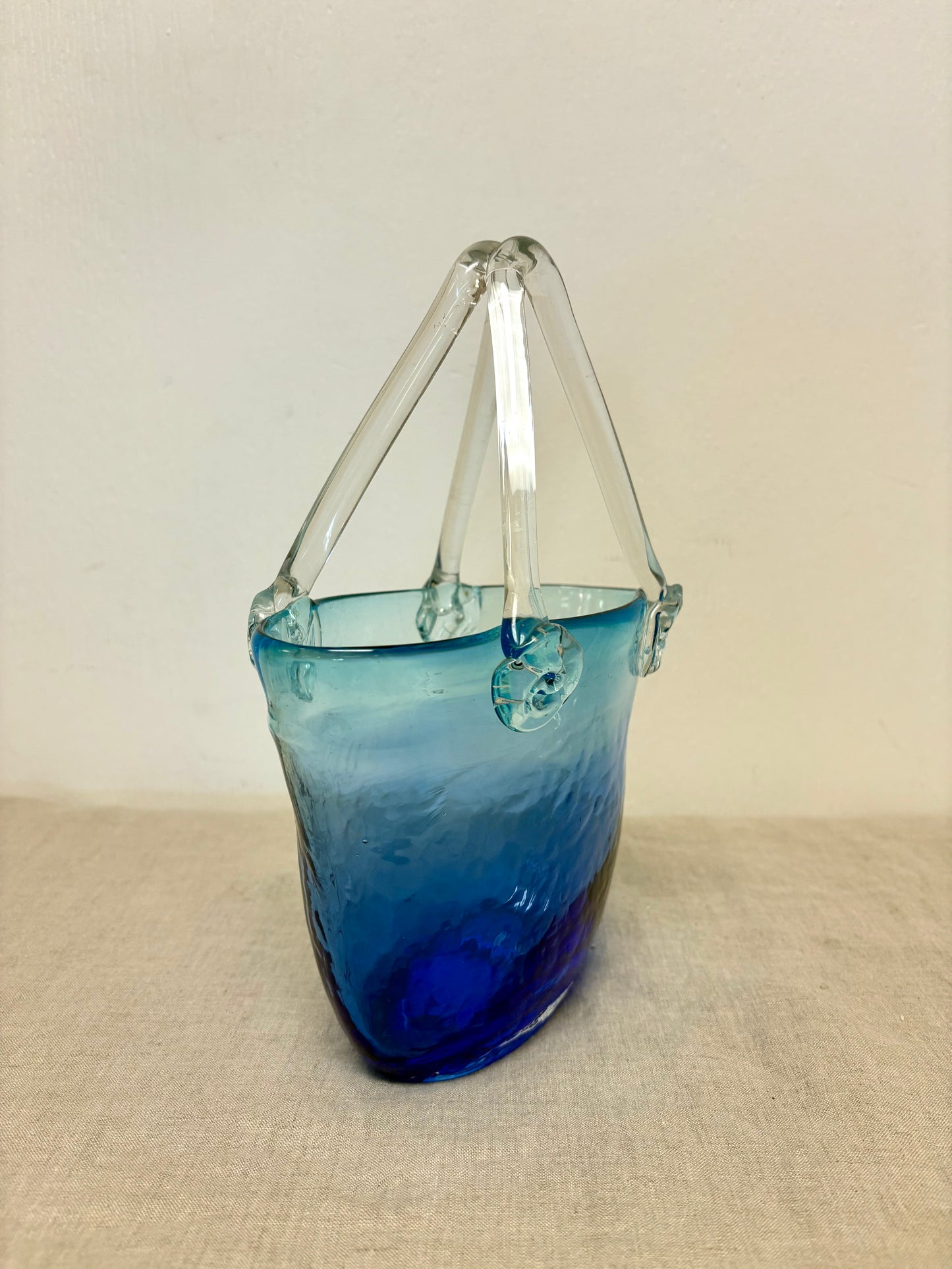 1970’s Handblown Glass Purse Vase