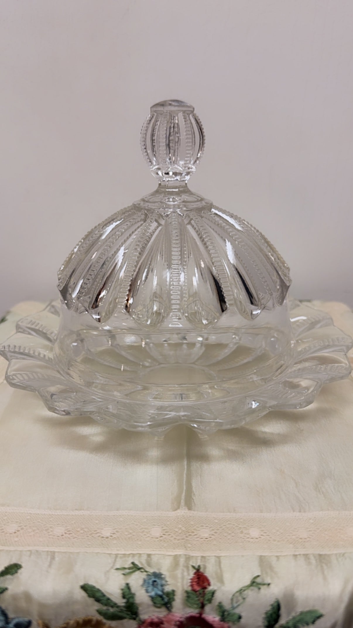 Vintage Fostoria Colonial Prism Butter Dish
