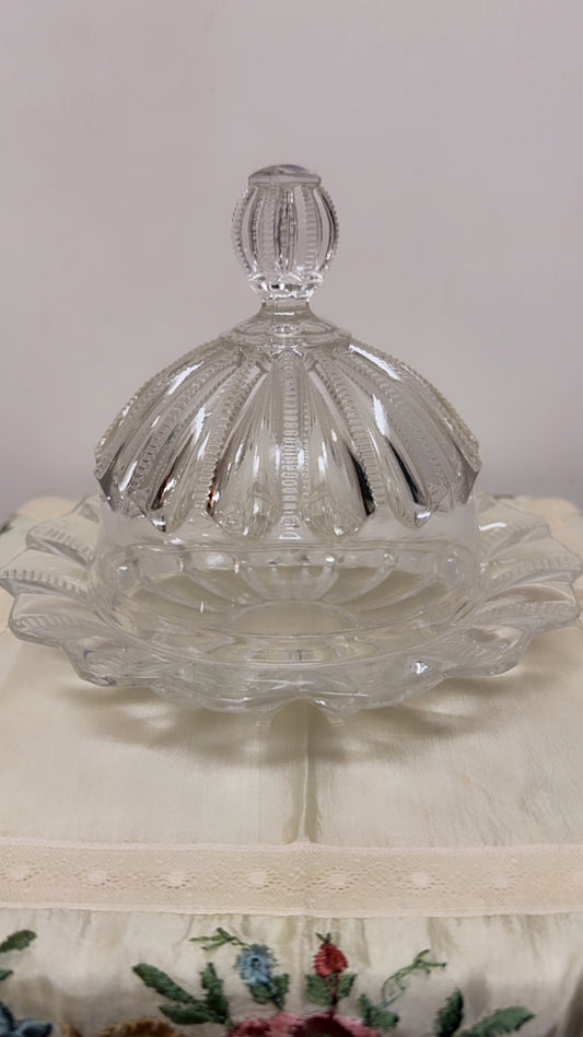 Vintage Fostoria Colonial Prism Butter Dish