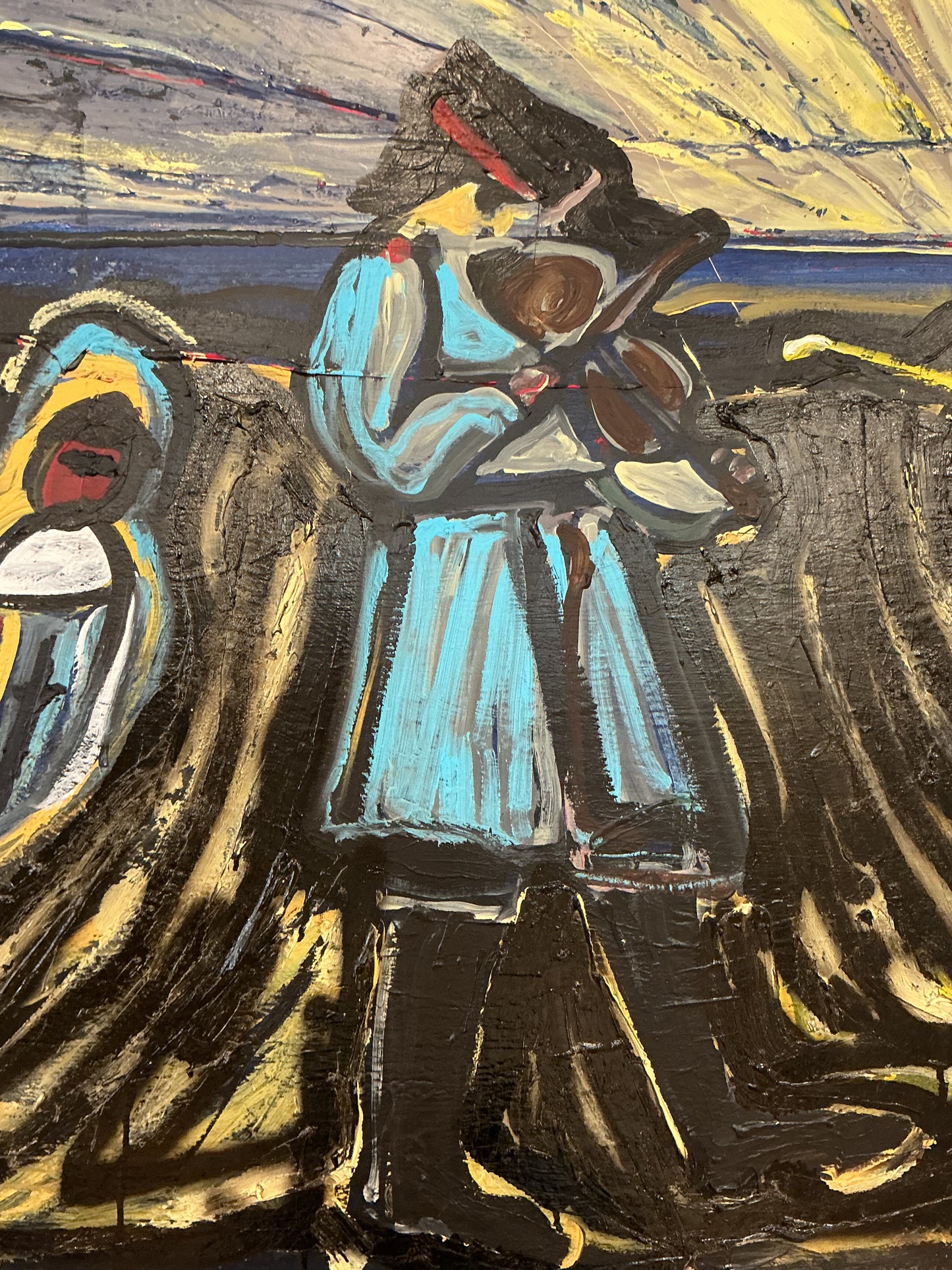 Fiddle On The Farm Original Oil Painting